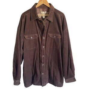 New! Sun River Clothing Co XXL Brown Corduroy Flannel Lined Shacket Coat Jacket